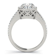 Brilliant Halo Oval Diamond Engagement Ring in 10K/14K gold and platinum with certified lab-grown or natural diamonds
