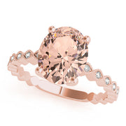 Brilliant Color Rings Oval Diamond Engagement Ring in 10K/14K gold and platinum with certified lab-grown or natural diamonds