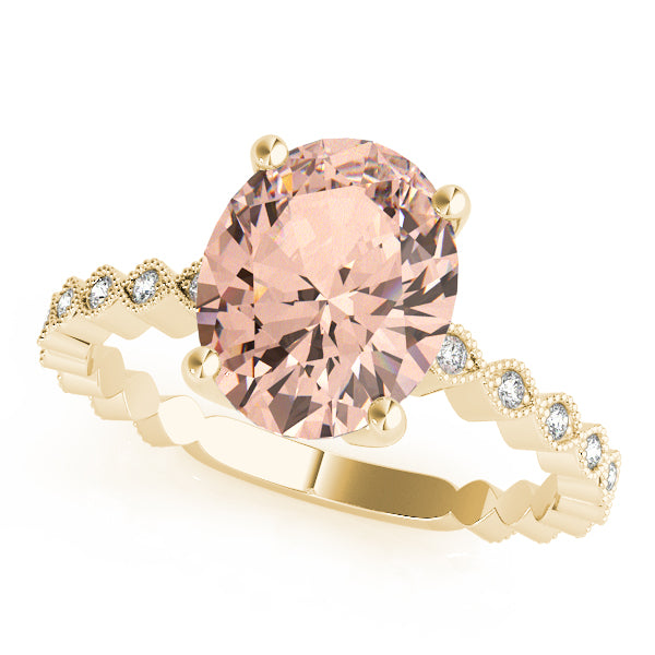 Brilliant Color Rings Oval Diamond Engagement Ring in 10K/14K gold and platinum with certified lab-grown or natural diamonds