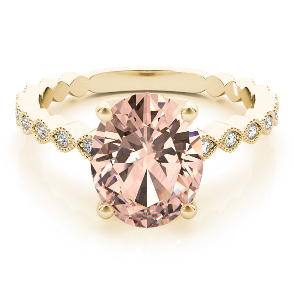 Brilliant Color Rings Oval Diamond Engagement Ring in 10K/14K gold and platinum with certified lab-grown or natural diamonds
