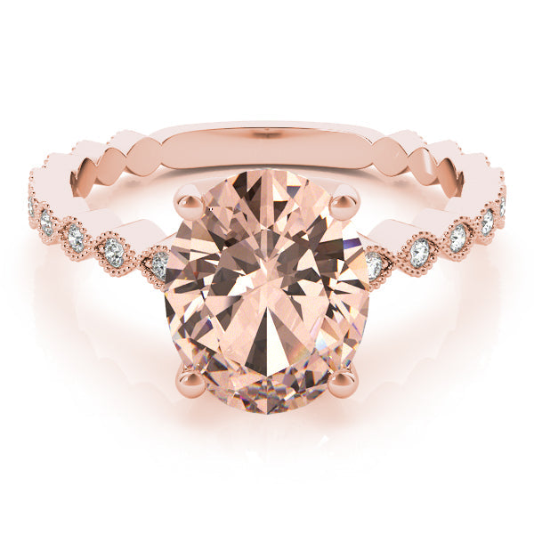 Brilliant Color Rings Oval Diamond Engagement Ring in 10K/14K gold and platinum with certified lab-grown or natural diamonds