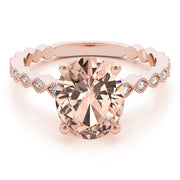 Brilliant Color Rings Oval Diamond Engagement Ring in 10K/14K gold and platinum with certified lab-grown or natural diamonds