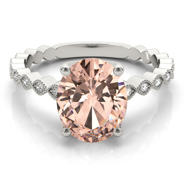 Brilliant Color Rings Oval Diamond Engagement Ring in 10K/14K gold and platinum with certified lab-grown or natural diamonds