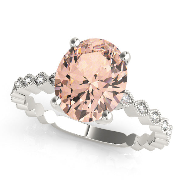 Brilliant Color Rings Oval Diamond Engagement Ring in 10K/14K gold and platinum with certified lab-grown or natural diamonds