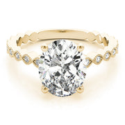 Brilliant Color Rings Oval Diamond Engagement Ring in 10K/14K gold and platinum with certified lab-grown or natural diamonds