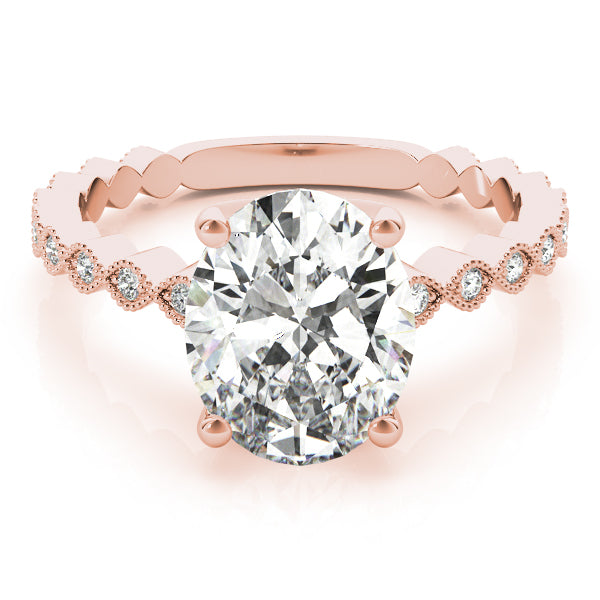 Brilliant Color Rings Oval Diamond Engagement Ring in 10K/14K gold and platinum with certified lab-grown or natural diamonds