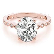 Brilliant Color Rings Oval Diamond Engagement Ring in 10K/14K gold and platinum with certified lab-grown or natural diamonds