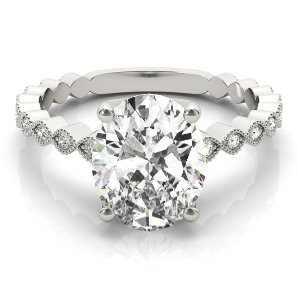 Brilliant Color Rings Oval Diamond Engagement Ring in 10K/14K gold and platinum with certified lab-grown or natural diamonds