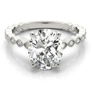 Brilliant Color Rings Oval Diamond Engagement Ring in 10K/14K gold and platinum with certified lab-grown or natural diamonds