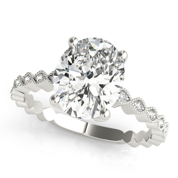 Brilliant Color Rings Oval Diamond Engagement Ring in 10K/14K gold and platinum with certified lab-grown or natural diamonds