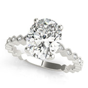 Brilliant Color Rings Oval Diamond Engagement Ring in 10K/14K gold and platinum with certified lab-grown or natural diamonds