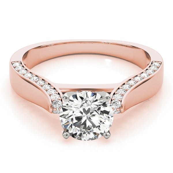 Devoted Remounts Any Shape Round Diamond Engagement Ring in 10K/14K gold and platinum with certified lab-grown or natural diamonds