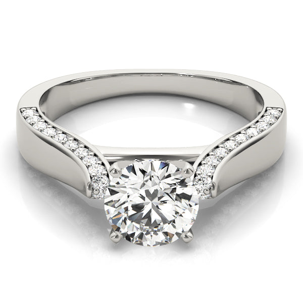 Devoted Remounts Any Shape Round Diamond Engagement Ring in 10K/14K gold and platinum with certified lab-grown or natural diamonds