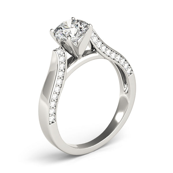 Devoted Remounts Any Shape Round Diamond Engagement Ring in 10K/14K gold and platinum with certified lab-grown or natural diamonds