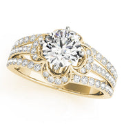 Cherished Multi-Row Round Diamond Engagement Ring in 10K/14K gold and platinum with certified lab-grown or natural diamonds