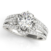 Cherished Multi-Row Round Diamond Engagement Ring in 10K/14K gold and platinum with certified lab-grown or natural diamonds