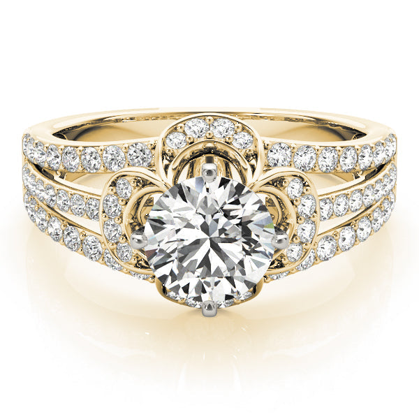 Cherished Multi-Row Round Diamond Engagement Ring in 10K/14K gold and platinum with certified lab-grown or natural diamonds