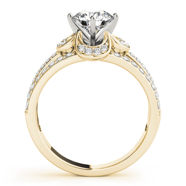 Cherished Multi-Row Round Diamond Engagement Ring in 10K/14K gold and platinum with certified lab-grown or natural diamonds