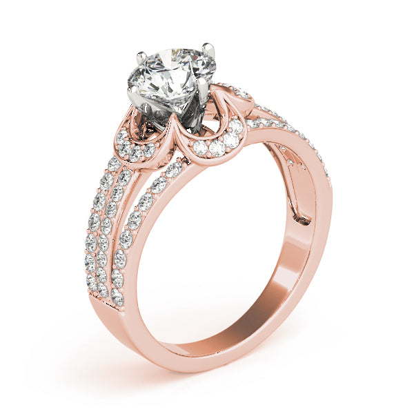 Cherished Multi-Row Round Diamond Engagement Ring in 10K/14K gold and platinum with certified lab-grown or natural diamonds