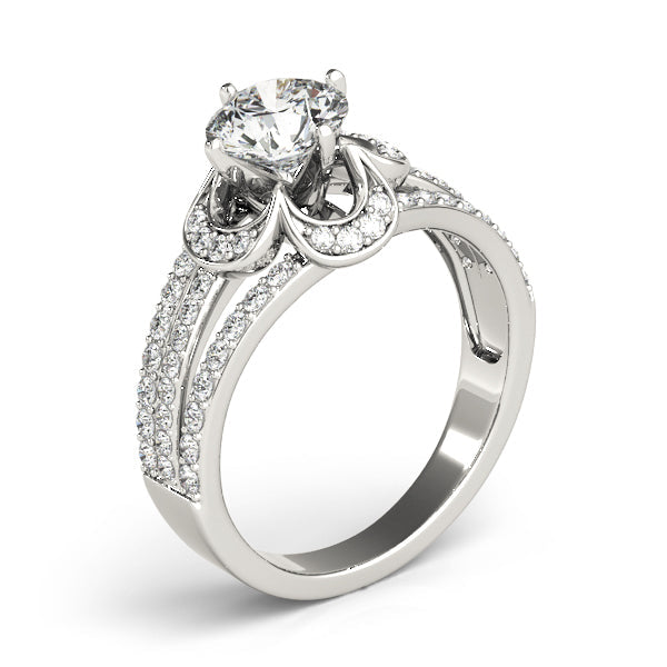 Cherished Multi-Row Round Diamond Engagement Ring in 10K/14K gold and platinum with certified lab-grown or natural diamonds