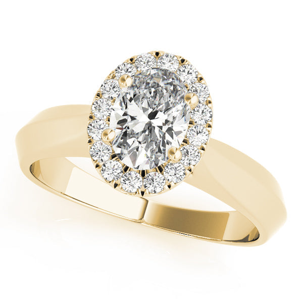 Refined Solitaires Any Shape Oval Diamond Engagement Ring in 10K/14K gold and platinum with certified lab-grown or natural diamonds