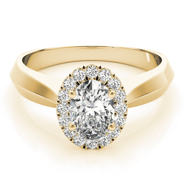 Refined Solitaires Any Shape Oval Diamond Engagement Ring in 10K/14K gold and platinum with certified lab-grown or natural diamonds