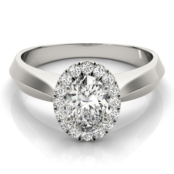 Refined Solitaires Any Shape Oval Diamond Engagement Ring in 10K/14K gold and platinum with certified lab-grown or natural diamonds