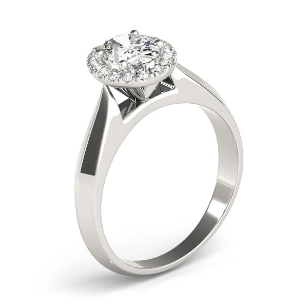 Refined Solitaires Any Shape Oval Diamond Engagement Ring in 10K/14K gold and platinum with certified lab-grown or natural diamonds