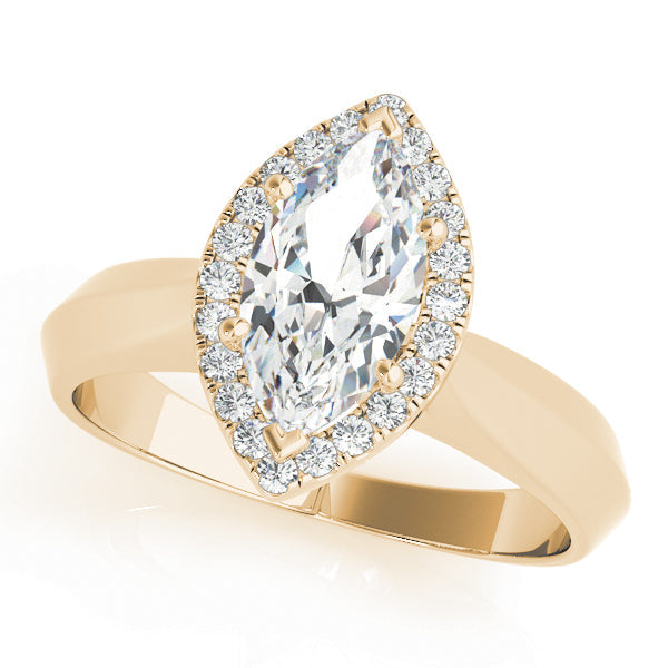 Celestial Solitaires Any Shape Marquise Diamond Engagement Ring in 10K/14K gold and platinum with certified lab-grown or natural diamonds
