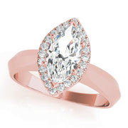 Celestial Solitaires Any Shape Marquise Diamond Engagement Ring in 10K/14K gold and platinum with certified lab-grown or natural diamonds