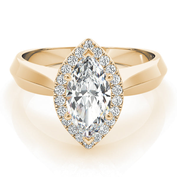 Celestial Solitaires Any Shape Marquise Diamond Engagement Ring in 10K/14K gold and platinum with certified lab-grown or natural diamonds