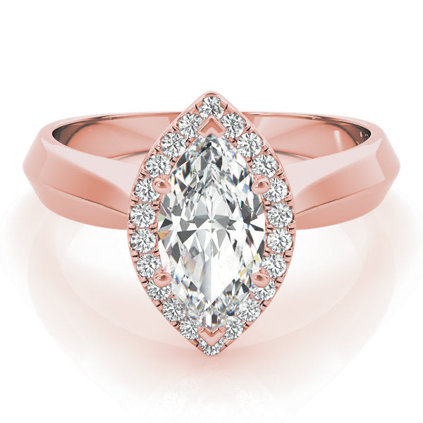 Celestial Solitaires Any Shape Marquise Diamond Engagement Ring in 10K/14K gold and platinum with certified lab-grown or natural diamonds
