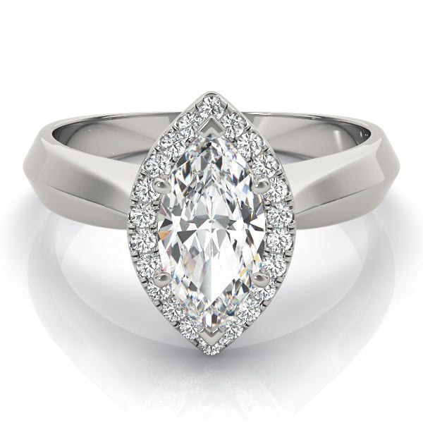 Celestial Solitaires Any Shape Marquise Diamond Engagement Ring in 10K/14K gold and platinum with certified lab-grown or natural diamonds
