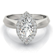 Celestial Solitaires Any Shape Marquise Diamond Engagement Ring in 10K/14K gold and platinum with certified lab-grown or natural diamonds