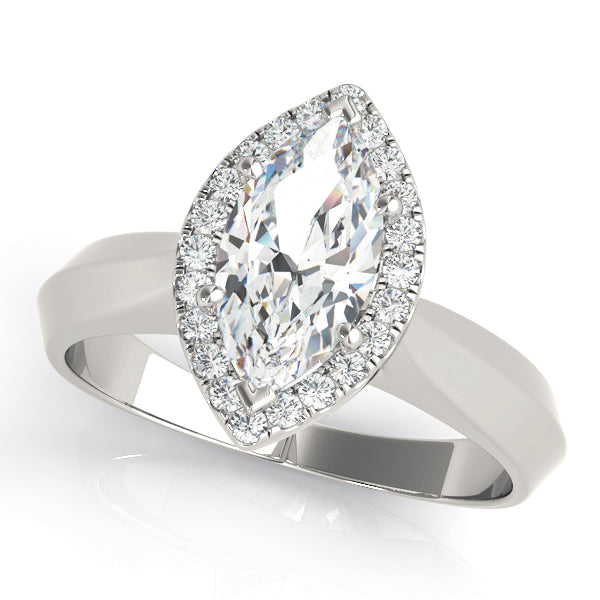 Celestial Solitaires Any Shape Marquise Diamond Engagement Ring in 10K/14K gold and platinum with certified lab-grown or natural diamonds