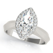 Celestial Solitaires Any Shape Marquise Diamond Engagement Ring in 10K/14K gold and platinum with certified lab-grown or natural diamonds