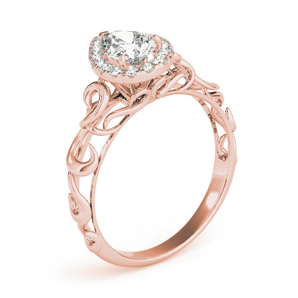 Bespoke Solitaires Any Shape Pear Diamond Engagement Ring in 10K/14K gold and platinum with certified lab-grown or natural diamonds