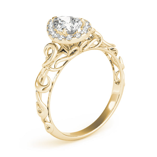 Bespoke Solitaires Any Shape Pear Diamond Engagement Ring in 10K/14K gold and platinum with certified lab-grown or natural diamonds