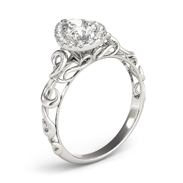 Bespoke Solitaires Any Shape Pear Diamond Engagement Ring in 10K/14K gold and platinum with certified lab-grown or natural diamonds