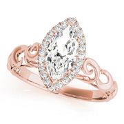 Devoted Solitaires Any Shape Marquise Diamond Engagement Ring in 10K/14K gold and platinum with certified lab-grown or natural diamonds