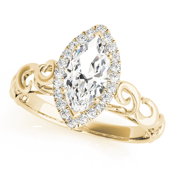 Devoted Solitaires Any Shape Marquise Diamond Engagement Ring in 10K/14K gold and platinum with certified lab-grown or natural diamonds