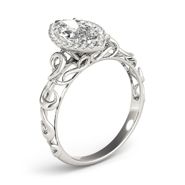 Devoted Solitaires Any Shape Marquise Diamond Engagement Ring in 10K/14K gold and platinum with certified lab-grown or natural diamonds