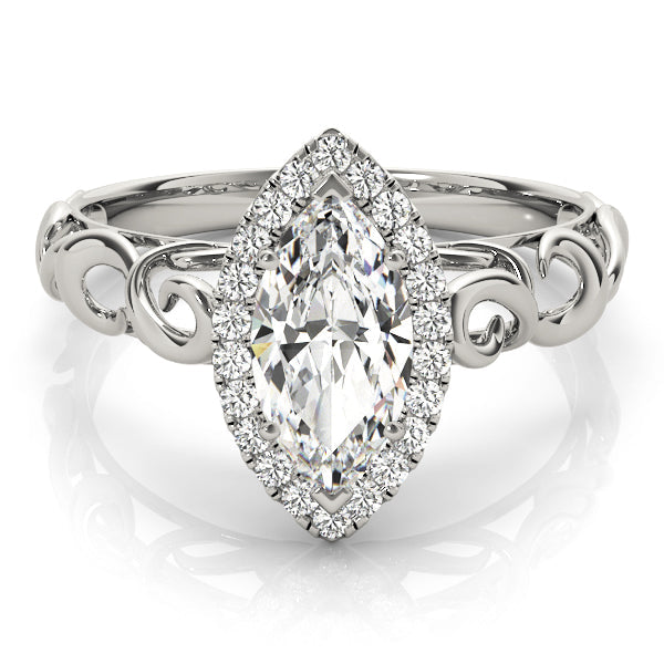 Devoted Solitaires Any Shape Marquise Diamond Engagement Ring in 10K/14K gold and platinum with certified lab-grown or natural diamonds