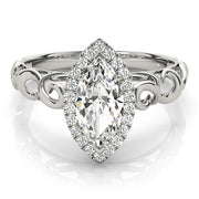 Devoted Solitaires Any Shape Marquise Diamond Engagement Ring in 10K/14K gold and platinum with certified lab-grown or natural diamonds