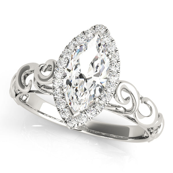 Devoted Solitaires Any Shape Marquise Diamond Engagement Ring in 10K/14K gold and platinum with certified lab-grown or natural diamonds