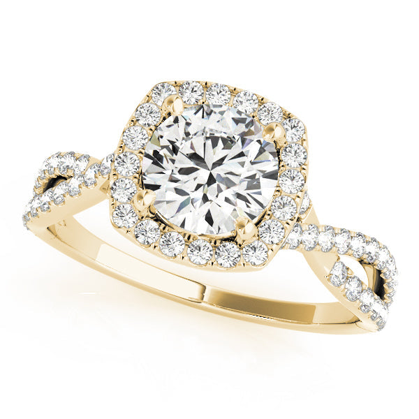 Adored Halo Engagement Ring Round Diamond Engagement Ring in 10K/14K gold and platinum with certified lab-grown or natural diamonds
