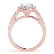 Resplendent Shape Halo Pear Diamond Engagement Ring in 10K/14K gold and platinum with certified lab-grown or natural diamonds