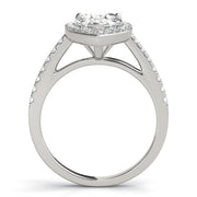 Resplendent Shape Halo Pear Diamond Engagement Ring in 10K/14K gold and platinum with certified lab-grown or natural diamonds