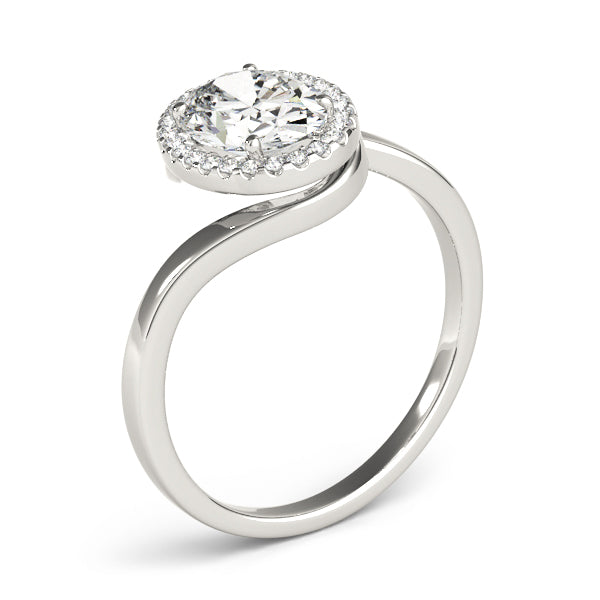 Cherished Sidestone Oval Diamond Engagement Ring in 10K/14K gold and platinum with certified lab-grown or natural diamonds