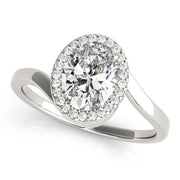 Cherished Sidestone Oval Diamond Engagement Ring in 10K/14K gold and platinum with certified lab-grown or natural diamonds